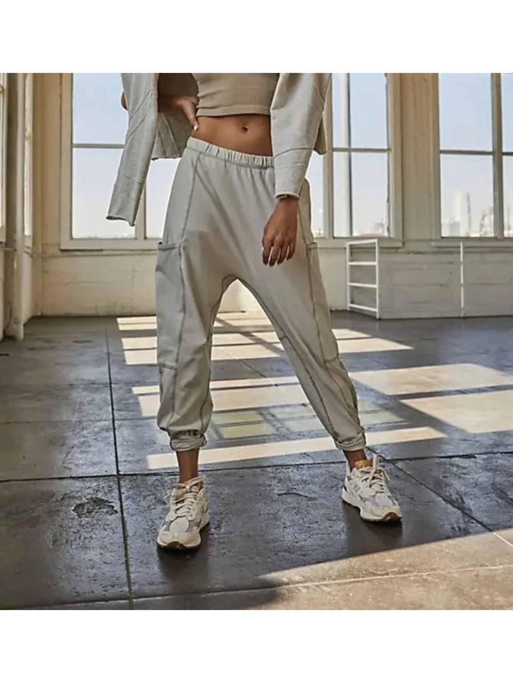 FP Movement by Free People Light Gray Track Joggers